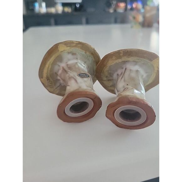 Vintage UCTCI Japan Redware Mushroom Salt & Pepper Shakers 2.5” Kitsch Groovy - Picture 11 of 16